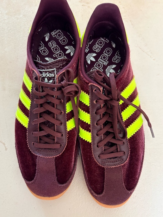 adidas Shoes - Adidas SL72 Maroon & Neon Yellow Retro Sneakers